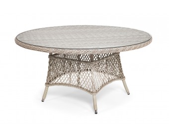 "Эспрессо" плетеный круглый стол, диаметр 150 см, цвет бежевый