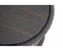 "Романо" журнальный стол из HPL круглый Ø45 H47, каркас из алюминия черный муар, цвет "черный мрамор", роуп темно серый круглый в Кургане
