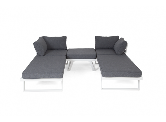 "Альпы" комплект-трансформер садовой мебели из алюминия (угловой диван, столик) с подушками в Кургане