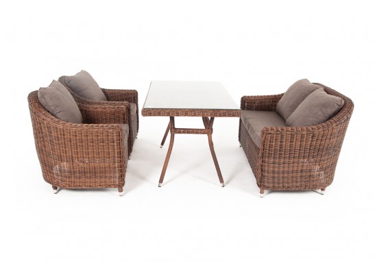 "Кон Панна" обеденная группа плетеная, цвет коричневый в Кургане