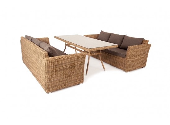 "Мокко Дабл" обеденная группа из искусственного ротанга, цвет соломенный в Кургане