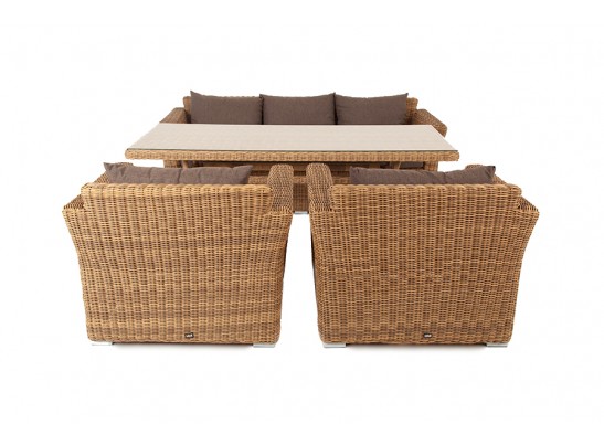 "Моккачино" обеденная группа из искусственного ротанга, цвет соломенный в Кургане