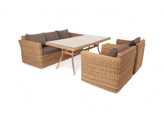 "Моккачино" обеденная группа из искусственного ротанга, цвет соломенный в Кургане