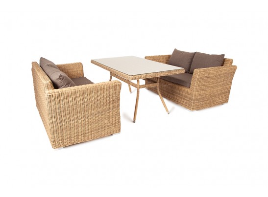 "Мокко" обеденная группа плетеная из ротанга, цвет соломенный в Кургане