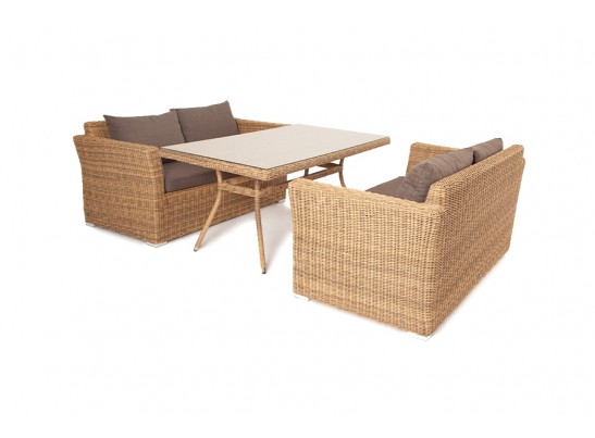 "Мокко" обеденная группа плетеная из ротанга, цвет соломенный в Кургане