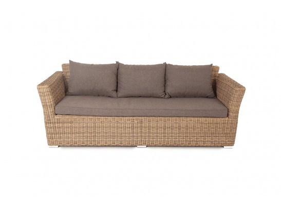 "Капучино" диван из искусственного ротанга трехместный, цвет соломенный в Кургане