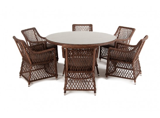 "Эспрессо–150 L" обеденная группа плетеная, цвет коричневый в Кургане