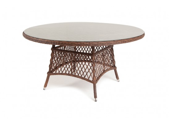 "Эспрессо" плетеный круглый стол, диаметр 150 см, цвет коричневый в Кургане