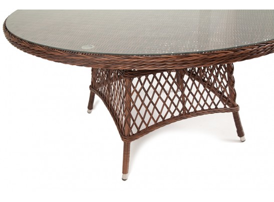 "Эспрессо" плетеный круглый стол, диаметр 150 см, цвет коричневый в Кургане