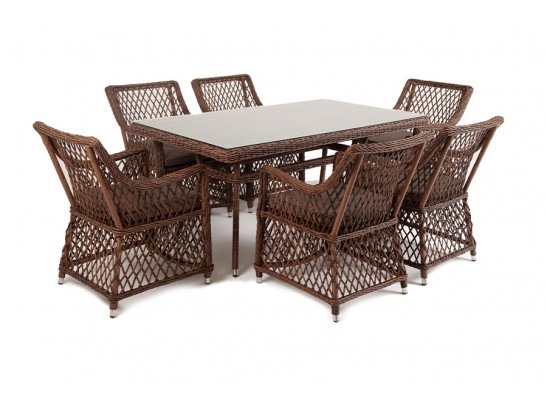 "Латте" обеденная группа плетеная, цвет коричневый в Кургане