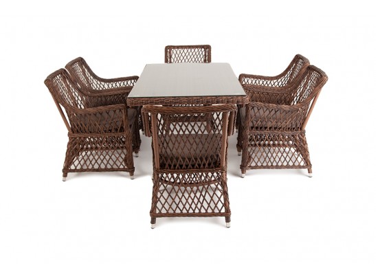 "Латте" обеденная группа плетеная, цвет коричневый в Кургане