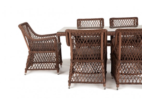 "Латте" обеденная группа плетеная, цвет коричневый в Кургане