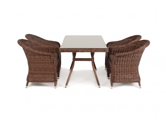 "Латте–140 R" обеденная группа плетеная, цвет коричневый в Кургане