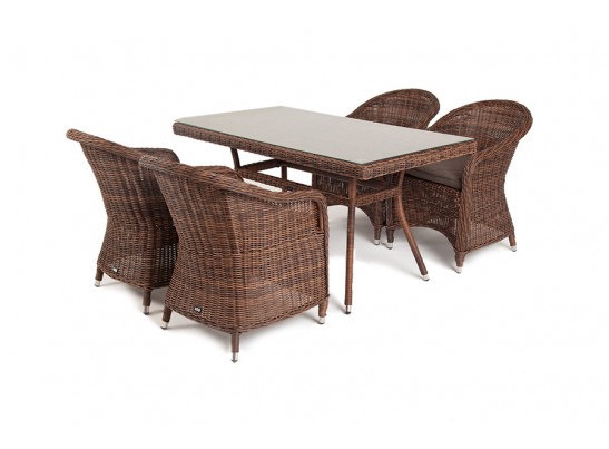 "Латте–140 R" обеденная группа плетеная, цвет коричневый в Кургане