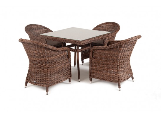"Фредо" обеденная группа из искусственного ротанга, цвет коричневый в Кургане