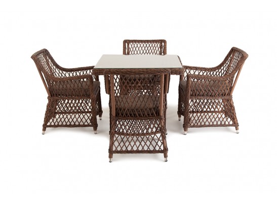 "Айриш" обеденная группа плетеная на 4 персоны, цвет коричневый в Кургане