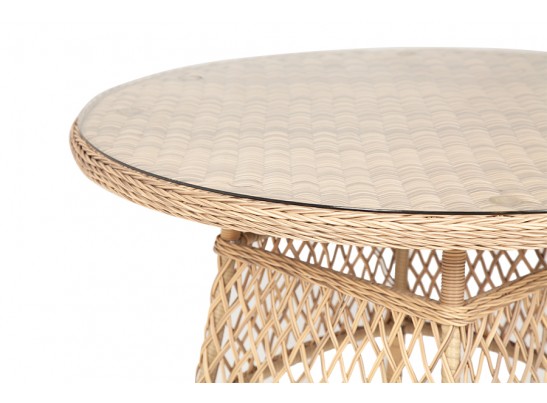 "Эспрессо" плетеный круглый стол, диаметр 118 см, цвет соломенный в Кургане