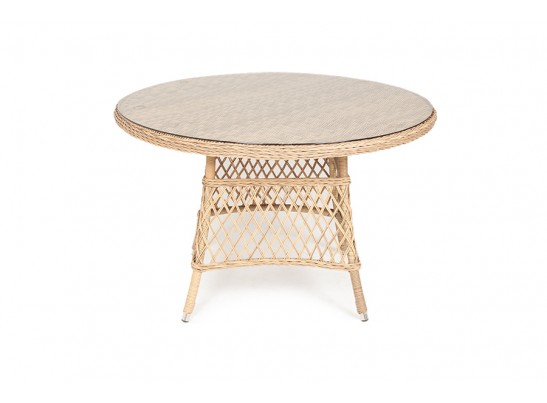 "Эспрессо" плетеный круглый стол, диаметр 118 см, цвет соломенный в Кургане