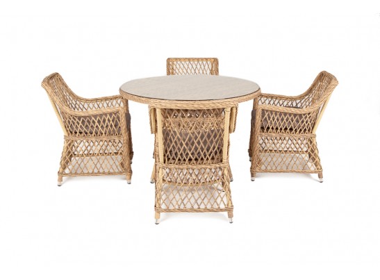 "Доппио" обеденная группа плетеная, цвет соломенный в Кургане
