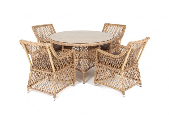 "Доппио" обеденная группа плетеная, цвет соломенный в Кургане