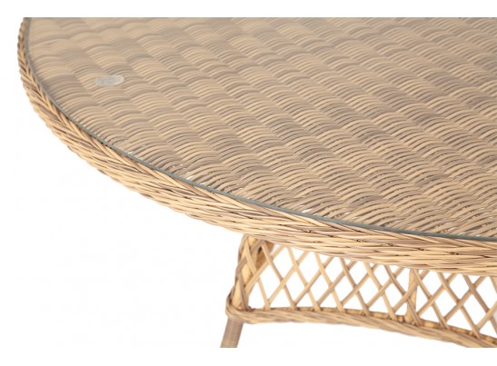 "Эспрессо" плетеный круглый стол, диаметр 150 см, цвет соломенный в Кургане