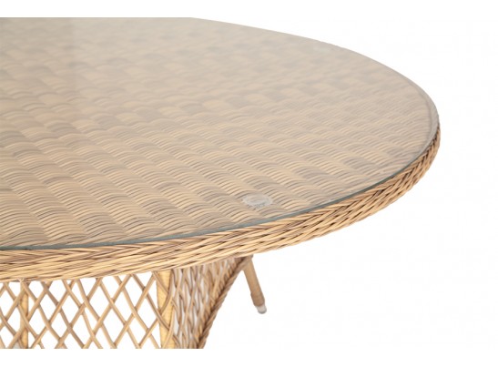 "Эспрессо" плетеный круглый стол, диаметр 150 см, цвет соломенный в Кургане