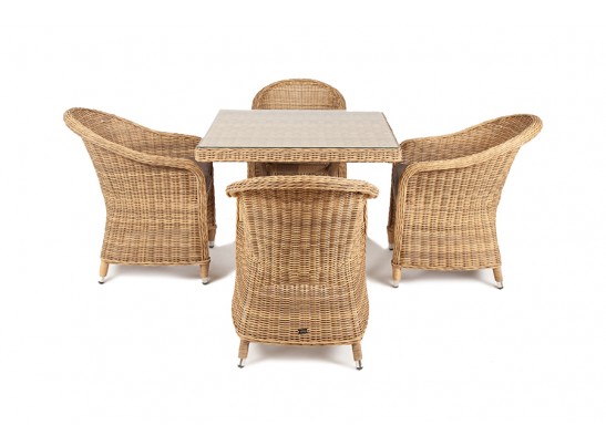 "Фредо" обеденная группа из искусственного ротанга, цвет соломенный в Кургане