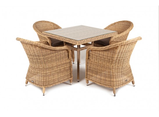 "Фредо" обеденная группа из искусственного ротанга, цвет соломенный в Кургане