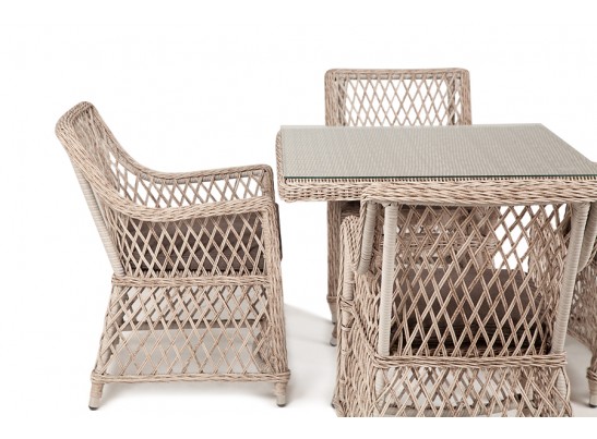 "Айриш" обеденная группа плетеная на 4 персоны, цвет бежевый в Кургане