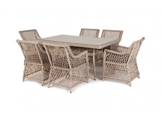 "Латте" обеденная группа плетеная, цвет бежевый в Кургане
