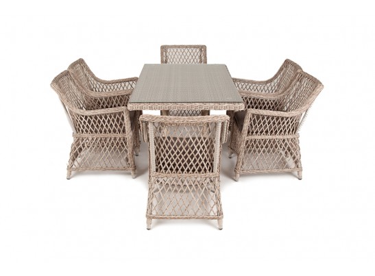 "Латте" обеденная группа плетеная, цвет бежевый в Кургане