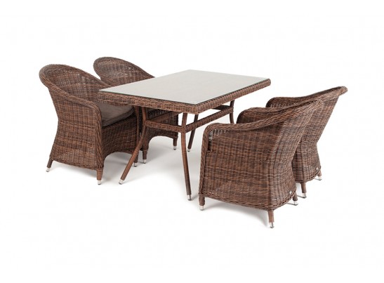 "Латте–140 R" обеденная группа плетеная, цвет коричневый в Кургане
