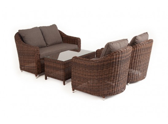 "Кон Панна" лаунж-зона из искусственного ротанга, цвет коричневый в Кургане