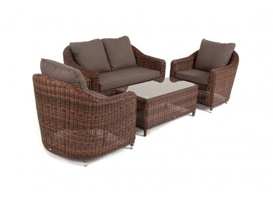 "Кон Панна" лаунж-зона из искусственного ротанга, цвет коричневый в Кургане