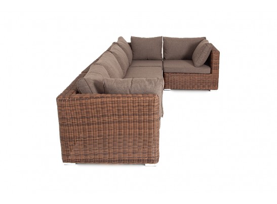 "Лунго" трансформирующийся диван из искусственного ротанга, цвет коричневый в Кургане