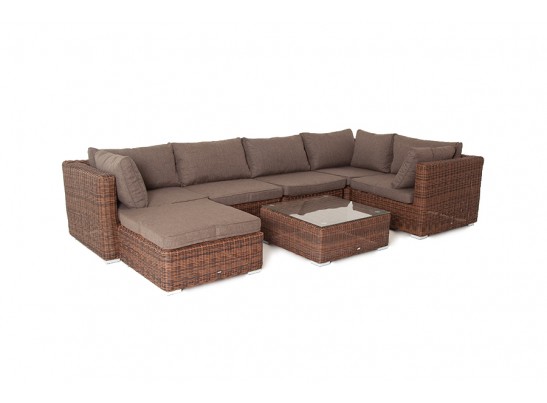 "Лунго" трансформирующаяся лаунж-зона из искусственного ротанга, цвет коричневый в Кургане