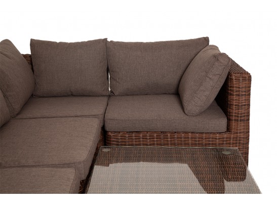 "Лунго" трансформирующаяся лаунж-зона из искусственного ротанга, цвет коричневый в Кургане