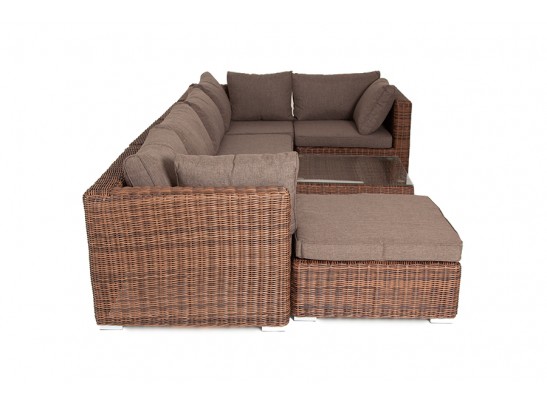 "Лунго" трансформирующаяся лаунж-зона из искусственного ротанга, цвет коричневый в Кургане