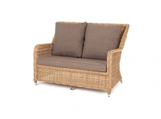 "Гляссе" диван двухместный из искусственного ротанга, цвет соломенный в Кургане