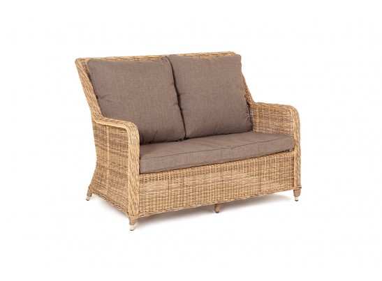 "Гляссе" диван двухместный из искусственного ротанга, цвет соломенный в Кургане