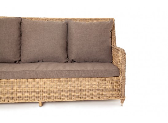 "Гляссе" диван трехместный из искусственного ротанга, цвет соломенный в Кургане