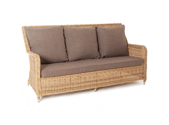 "Гляссе" диван трехместный из искусственного ротанга, цвет соломенный в Кургане