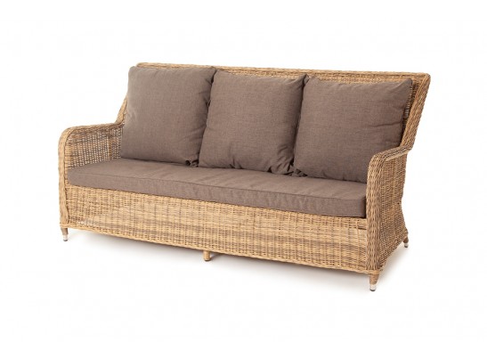 "Гляссе" диван трехместный из искусственного ротанга, цвет соломенный в Кургане