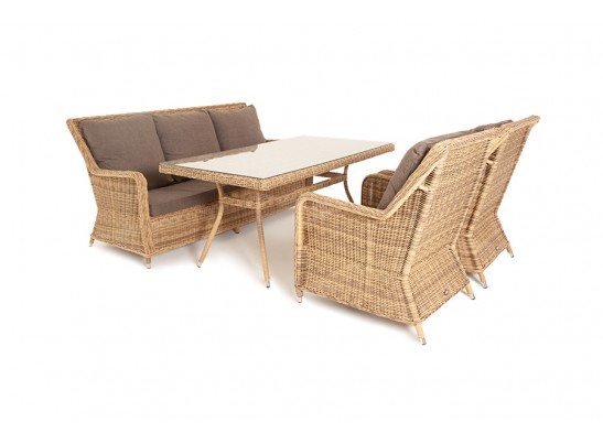 "Гляссе" обеденная группа из искусственного ротанга, цвет коричневый в Кургане