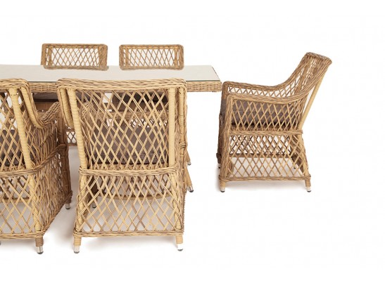 "Латте" обеденная группа плетеная, цвет соломенный в Кургане