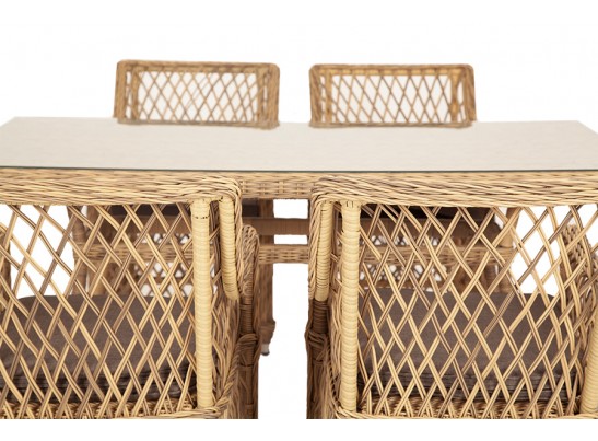 "Латте" обеденная группа плетеная, цвет соломенный в Кургане