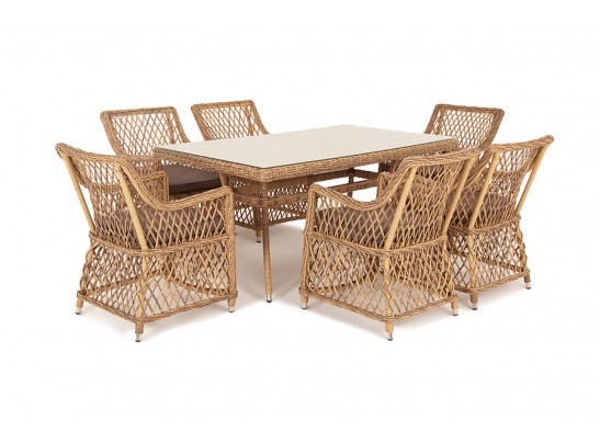 "Латте" обеденная группа плетеная, цвет соломенный в Кургане