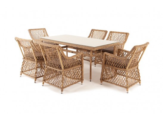"Латте" обеденная группа плетеная, цвет соломенный в Кургане