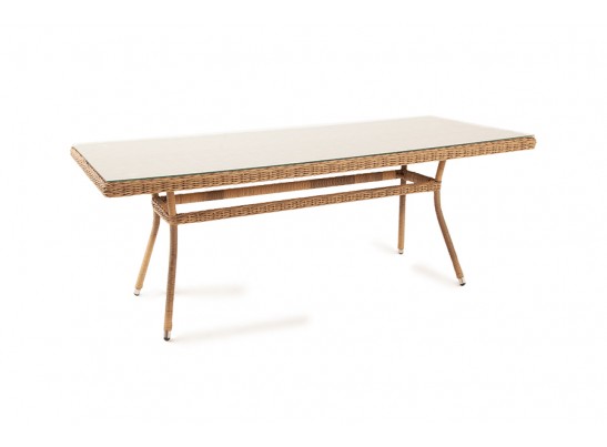 "Латте" плетеный стол из искусственного ротанга 200х90см, цвет соломенный в Кургане