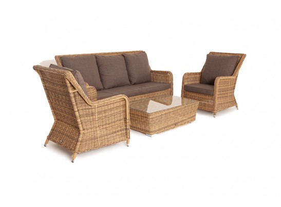 "Гляссе" лаунж-зона из искусственного ротанга, цвет соломенный в Кургане